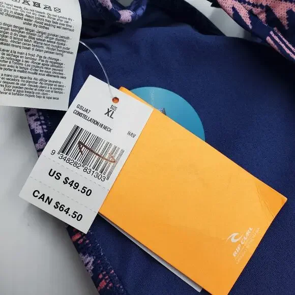 Rip Curl Printed Constellation High Neck Bikini Top Size XL - Picture 7 of 9